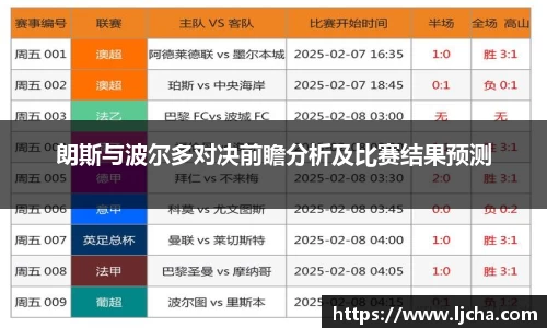 朗斯与波尔多对决前瞻分析及比赛结果预测